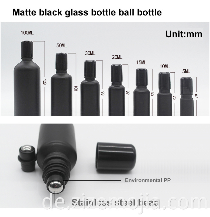 OEM 30ml Matte schwarz ätherische Ölflasche mit Troppfer 10 ml Glas Guter Preis